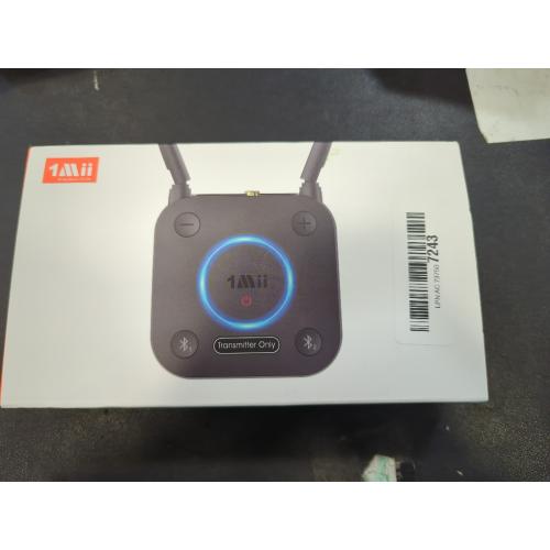 Black B06TX 1Mii B06TX Bluetooth 5.2 Transmitter for TV to Wireless Headphone/Speaker, Bluetooth Adapter for TV w/Volume Control, AUX/RCA/Optical/Coaxial Audio Inputs, Plug n Play, aptX Low Latency & HD