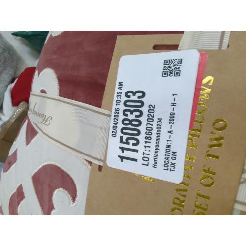 Homey Cozy Decorative Pillows Set of 2 Maroon and White