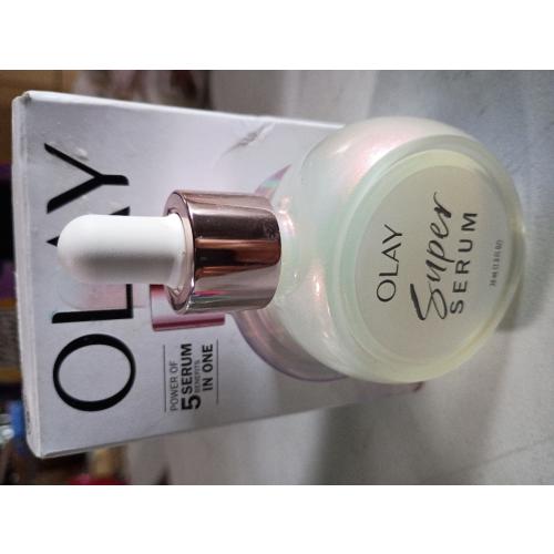 Olay Super Serum - Glow Serum for Face - Activated Niacinamide, Vitamin C & E, Collagen Peptide, AHA - 5-in-1 Benefits - Brightens, Hydrates, Smooths, Firms, Evens Tone, Proactive Anti-Aging, 1.0 Oz