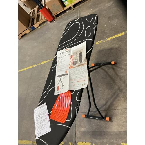 Ironing Board, Compact and Space Saver Ironing Board with Extra Thick 3 Layers Cover, Height Adjustable, Easy Storage with Smart Hanger and Heavy Duty Steel Legs, Black (13x43)