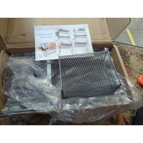 LEMIKKLE Spice Rack Organizer for Kitchen Counter, Spices Organizer and Storage Seasoning Organizer for Cabinet, Kitchen Metal Countertop Organizer with Side Basket (Grey)