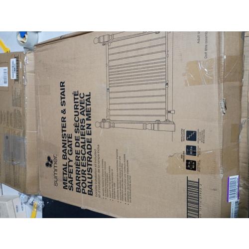 Ingenuity The Stairway  46W Series, 32-48 Wide, 32.5 Tall, Baby Gate for Stairs, Dog Gate Indoor with Door for Banister to Banister Installation - White Metal