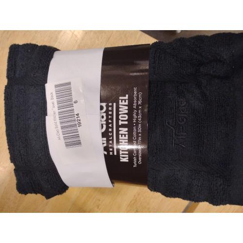 All-Clad Solid Kitchen Towels: Highly Absorbent, Super Soft Long Lasting - 100% Cotton, 17x30 Tea Towels for Cleaning & Drying Dishes, Pans, Glassware, or Countertops, (6-Pack), Black