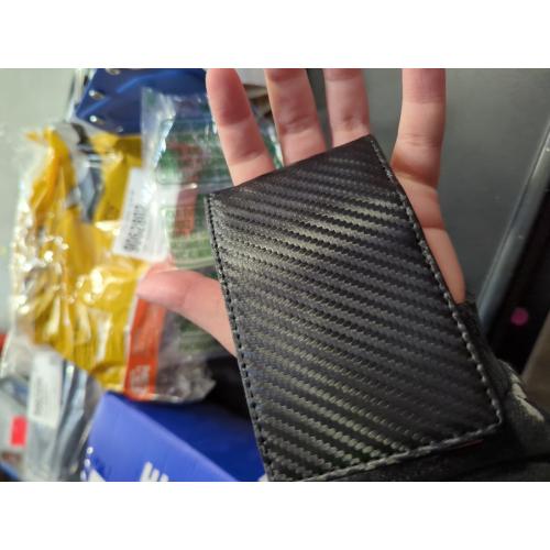 Slim Wallet for Men with Money Clip, Leather RFID Blocking Mens Wallet, Minimalist Credit Card Holder, Front Pocket Bifold - Gift Box Included (Money Clip, Carbon Orange)