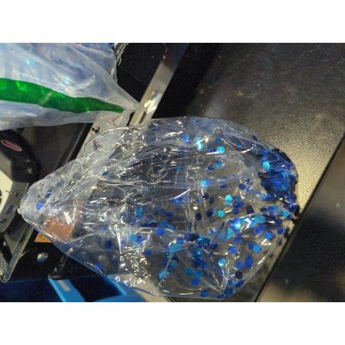 Zhanmai 20 Pieces 8 Inch Mini Glitter Beach Balls Bulk Clear Inflatable Pool Beach Ball for Summer Party Favors for Pool and Decorations(Blue)