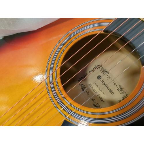 Guitar Acoustic Guitar Bedroom Beginner Family Teaching Fingerstyle Folk Performance 38-inch Portable Solid Wood Beginner Acoustic Guitar Starter Package Student G (Orange Long)