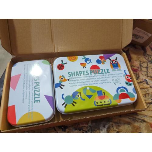 Libima 108 Pcs Open Ended Wooden Shape Puzzles with 180 Pcs Pattern Cards, Wooden Montessori Jigsaw Puzzles Toddlers 3  Years Old STEM Travel Games for Kids Preschool Education Activity Blocks