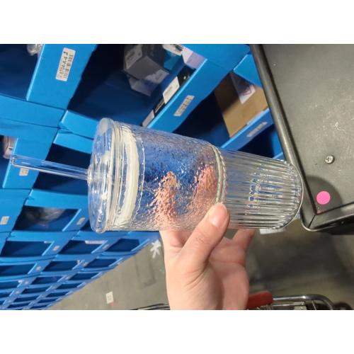 20 OZ Iced Coffee Cup With Glass Lids and Straws,High Borosilicate Glass Tumbler Cup Reusable Wide Mouth Smoothie Cups(Clear,1cup)…