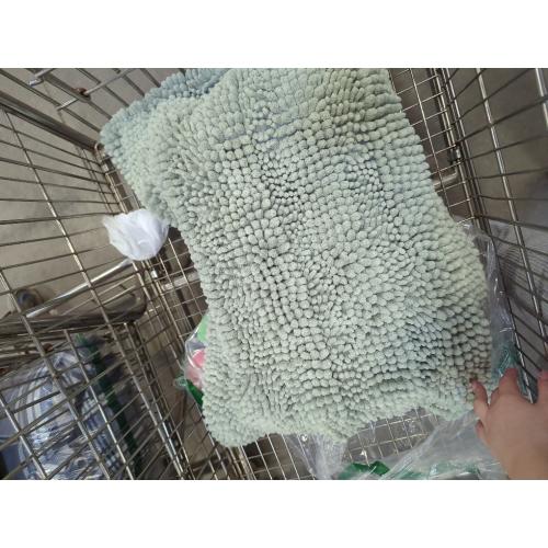 H.VERSAILTEX Bathroom Rug Sets 2 Piece Bath Mats Non Slip Thick Soft Chenille Striped Bath Rug achine Washable Shower Floor Rugs for Tub, Shower and Floor (Eucalyptus Green, 20 x 32/17 x 24)