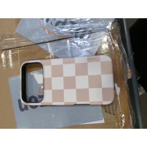 Casely iPhone 17 Pro Max Case | Fit Check | Neutral Checkerboard | Bold Protective Design | Compatible with MagSafe