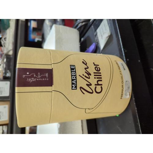 Gusto Nostro Marble Wine Chiller Bucket - 750ml Wine Bottle Cooler and Champagne Chiller for Party, Kitchen, Bar Cart Decor to Chill & Keep Bottles Cold with Unique Wine Lovers Gift Box (White)