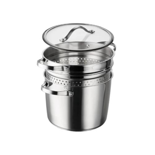 Tramontina 8-Quart Stainless Steel Tri-ply Base Multicooker with Pasta Insert
