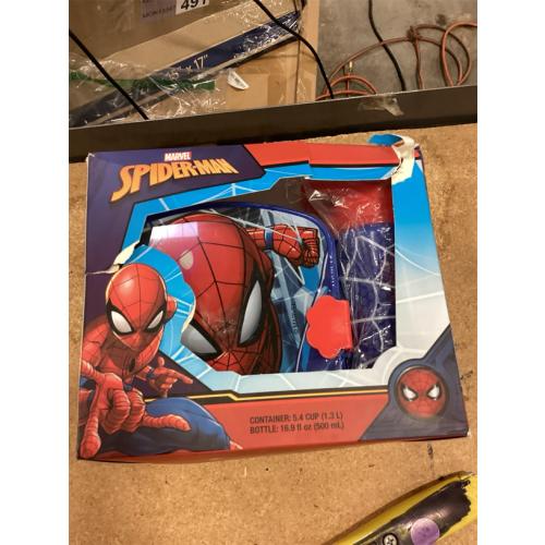 Fast Forward Marvel Spiderman Bento Box Lunch Box with Water Bottle for Kids | Spiderman Bento Lunch Container with Compartments & Reusable Water Bottle | Kids School Lunch Kit, Food Box