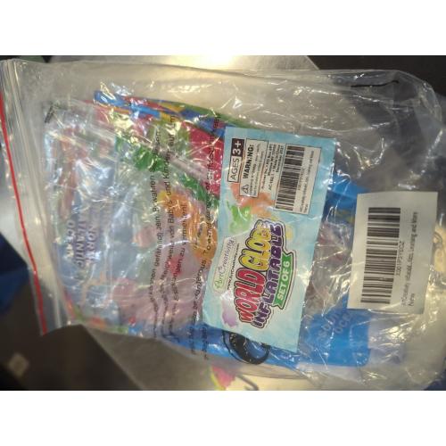 ArtCreativity Inflatable World Globe Ball Set Set of 6 Print Blue and Clear - Colorful Earth Map, 16 Inch Inflatable Beachball for Pool, Summer Fun Toys for Kids, Learning and More