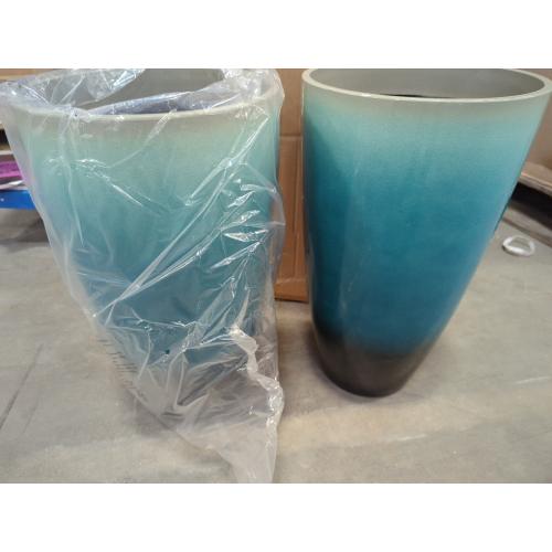 21 inch Tall Planter Indoor Outdoor, Set of 2 Tall Outdoor Planters for Porch Large Planter Pot with Drainage Hole for Home Garden Front Door