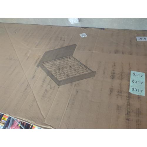 Size king Color Grey Upholstered Platform Bed with Tufted Wingback Headboard