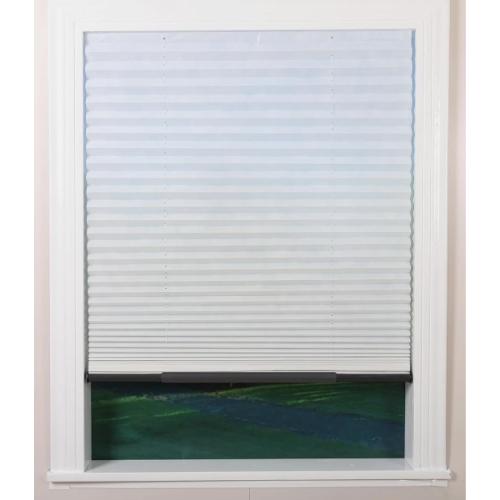 Easy Up & Down Cordless Pleated Window Shades, Light Filtering Fabric Window Blinds, White