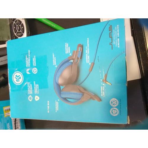 JLab JBuddies Studio 2 On-Ear Kids Wireless Headphones, Blue/Graphite, Volume Safe, Folding, Adjustable, Noise Isolation, Mic - Walmart.com