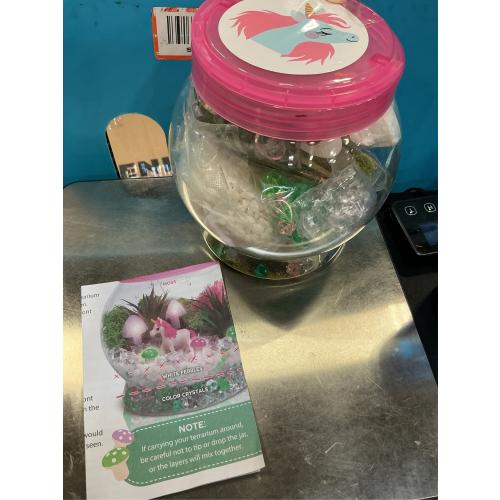 Amitie Lane DIY Itsy Unicorn Terrarium, LED Mushroom Lights, Arts & Craft, Girls Ages 6