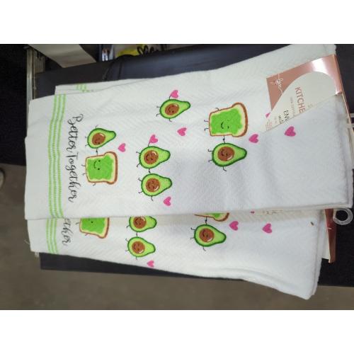 Envogue With Love Set Of 4 Avacado Kitchen Towels