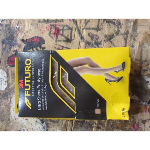 FUTURO Ultra Sheer Pantyhose for Women, Large Size, Mild Compression (8-15 mm/Hg), Improves Circulation to Minimize Swelling, Relieves Tired & Achy Legs, Reinforced Toe & Heel (71018FCNEN)