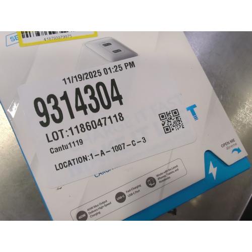 Anker 2-Port PowerPort III 40W Nano Pro Duo USB-C Power Delivery Wall Charger - White