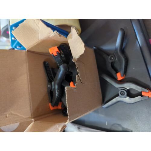 12 Pack Plastic Spring Clamps, 3.5inch Small Heavy Duty Clips for Crafts, Backdrop Stand, Woodworking, Photography Studios (Black)