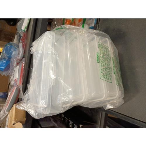 6-Pack Rectangular Plastic Storage Containers Box with Hinged Lid for Beads and Crafts, 4.5 x 3.3 x 1.1 inch / 115 x 85 x 28 mm (Translucent)