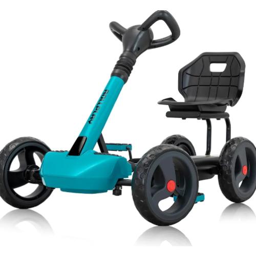Rollplay Flex Kart XL Pedal Go Kart for Kids Featuring EVA Tires for Traction and Durability, 2-Position Adjustable Bucket Seat, and Easy Push-Button Folding Function for Easy Storage