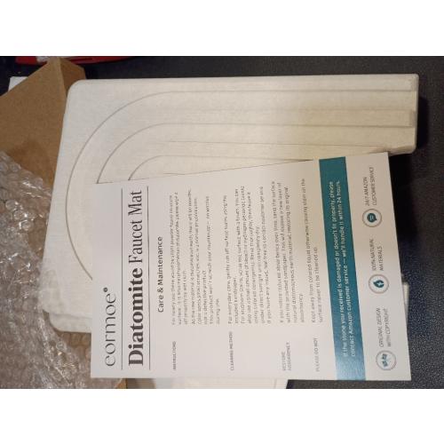 Large Faucet Mat for Kitchen Sink - Stone Drying Mat for Kitchen Counter, Diatomite Fast Drying Stone Sink Tray, Super Absorbent, Stylish Decor and Protector for Bathroom (Light Grey, 23.6 x 5.5)