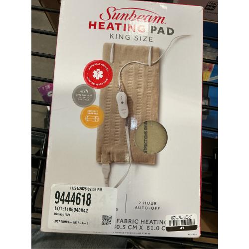 Sunbeam Premium Sunbeam Heating Pad with Compact Storage King Size Beige