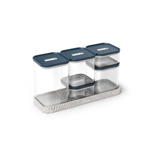 Caraway ® Navy 13-Piece Airtight Glass Food Storage Container Set with Plastic and Silicone Lids