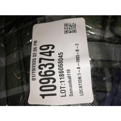 VELONLLONE Flannel Jackets Men Classic Plaid Shacket Oversized Quilted Puffer Jacket Full Zip Hoodie Coat Winter Warm Outwear 2XL