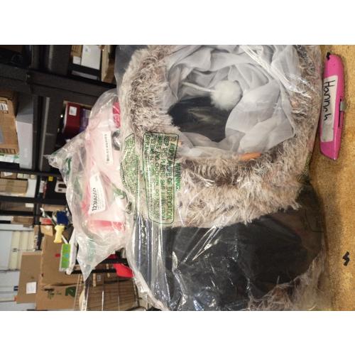 LUCKITTY Warm Fluffy Plush Cat Tunnel Bed with Washable Cushion- Big Tube Playground Toys 3 FT Diameter Collapsible, for Indoor Cat Kitty Kitten Puppy Rabbit Ferret Leopard Print