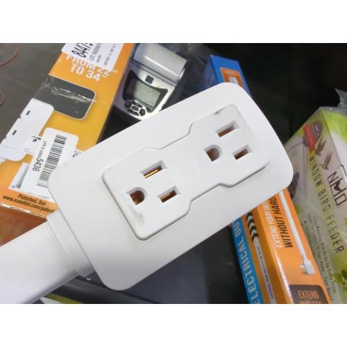 Size 22-34 EZ Outlet Electrical Outlet Extender: Access Hard-to-Reach Outlets! For Use Behind Couches, Nightstands, Desks, etc. USB-A, USB-C, two AC outlets. Extends 22-34. Safety Certified!