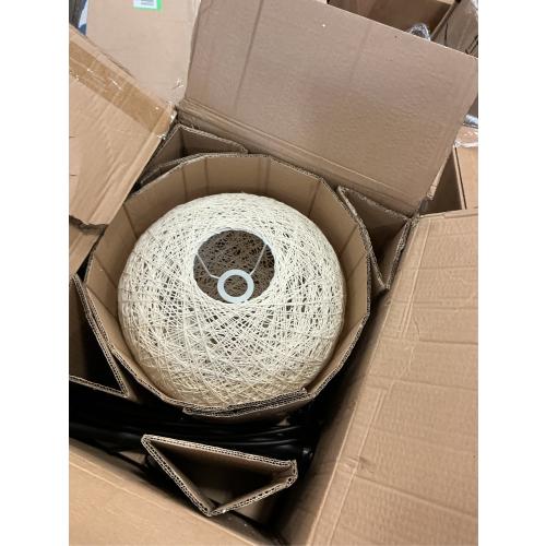 Adesso Havana Rattan Sphere Arc Floor Lamp