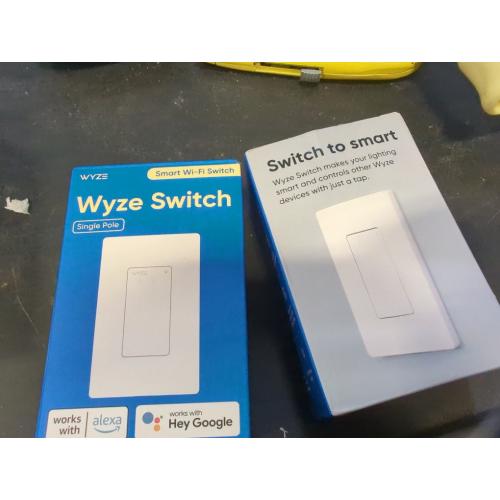 2 pack WYZE Smart 15 Amp Programmable Touch and Push Button Light Switch, White