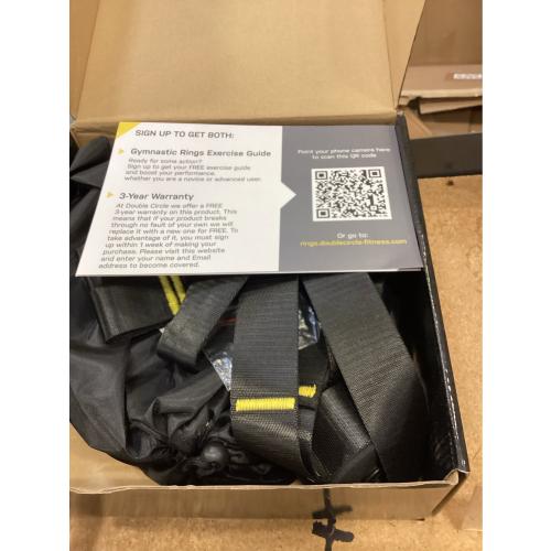 Double Circle Wood Gymnastics Rings with Quick Adjust Numbered Straps and Exercise Videos Guide - Full Body Workout Rings, Calisthenics, Home Gym (Multi-Size)