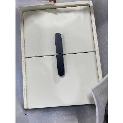 VICITON Narrow Nightstand with 2 Drawers, Narrow Side Table Leather Surface, Slim Bedside Table for Bedrooms, Dormitories, Living Rooms (Cream White, 15.7 D x 11.8 W x 22.4 H)