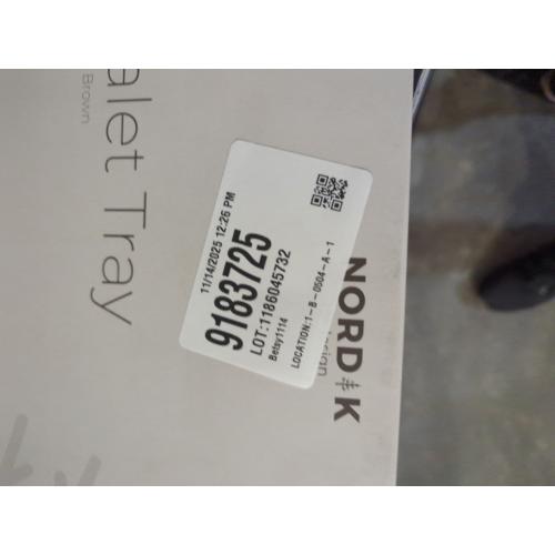 Nordik By Design Leather Valet Tray - Saddle Brown Premium Vegan Stylish and Organized Nightstand for Men EDC Catchall Keys, Watch, Wallet, Jewelry Modern Bedside Caddy