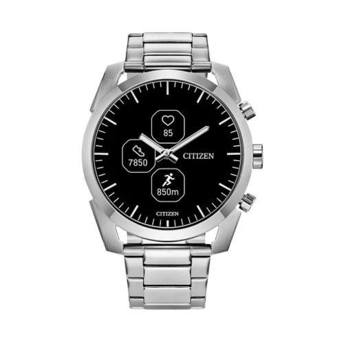 Citizen CZ Smart PQ2 Sport 42mm Hybrid Smartwatch Silver Stainless Steel Bracelet JX2010-55E