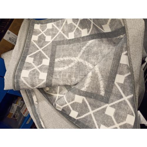 DweIke Area Rugs for Living Room, Machine Washable Bordered Rug for Bedroom, Luxury Rubber Backing (Non-Slip) Low Pile Throw Carpet for Dining Room Kitchen Home Decor, Grey