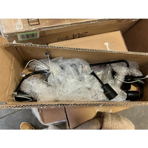 Lingkai 8 Lights Sputnik Ceiling Light Fixture Industrial Chandelier Semi Flush Mount Light Fixtures with Matte Black Finish for Living Room Bedroom Dining Room