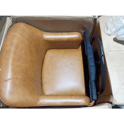 Swivel Arm Chair Camel (Whiskey Brown)