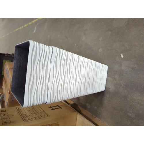 Worth Garden 22 Tall Planters Set of 2 - Plastic White Square Plant Pots - Modern Big Tapered Matte Wavy Tree Flower Pot for Indoor Outdoor Porch Deck