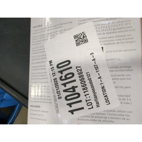 Insignia™ - 3,000 MA 5’ Universal AC Adapter for High-Output Devices - Black