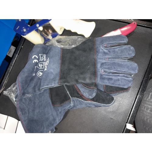 Fireplace Gloves Fire Heat Resistant: Dark-Grey 16IN 932℉ - Fireproof Leather for Fireplace Fire Pit Wood Stove Campfire Furnace BBQ Grill Oven Stick Mig Welding Welder Gear - Birthday Gift XL