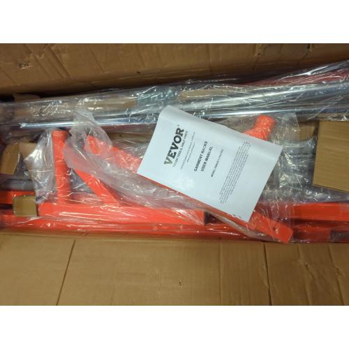 VEVOR Z Rack, Industrial Grade Z Base Garment Rack, Rolling Sturdy Steel Z Base Clothing Rack with Lockable Casters, for Home Clothing Store Display Orange (3 Sets)