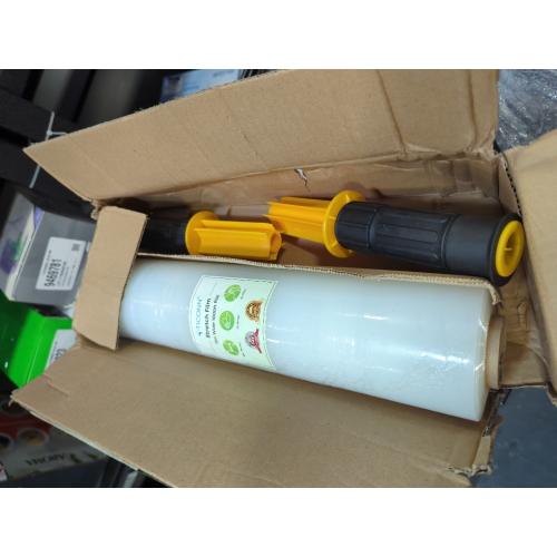 TICONN Stretch Wrap Stretch Film Roll, 1000ft Industrial Strength 15 inch Wide Clear Plastic Wrap with Handles for Pallet Wrapping Shipping Moving