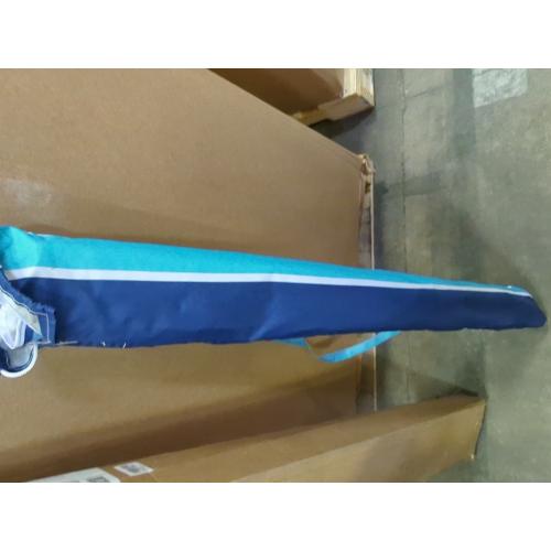 7ft Heavy Duty High Wind Beach Umbrella Parasols with sand anchor & Tilt Sun Shelter, UV 50  Protection Outdoor Sunshade Umbrellas Carry Bag for Patio Garden Pool Backyard Stripe Blue insert completely into the sand